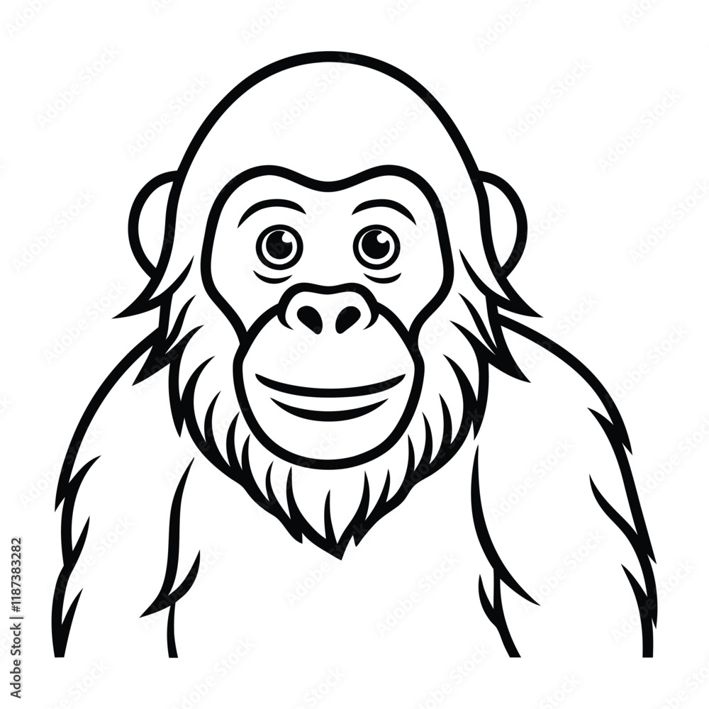 Fototapeta premium Elegant Orangutan Line Art Design