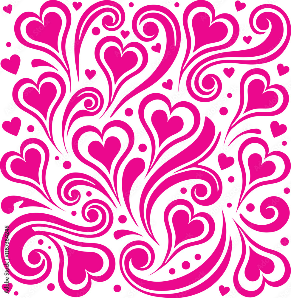 abstract swirls pattern with hearts abstract swirls pattern with hearts