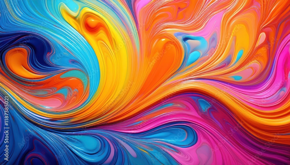 Vibrant Abstract Artwork Swirling Kaleidoscope of Orange, Blue, Pink, and Yellow Hues Blending Harmoniously in a Mesmerizing Display Vibrant Abstract Artwork Swirling Kaleidoscope of Orange, Blue, Pink, and Yellow Hues Blending Harmoniously in a Mesmerizing Display