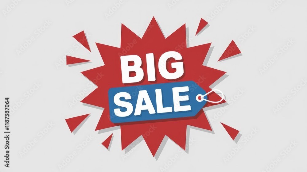 Fototapeta premium Big Sale announcement with a starburst design and price tag.