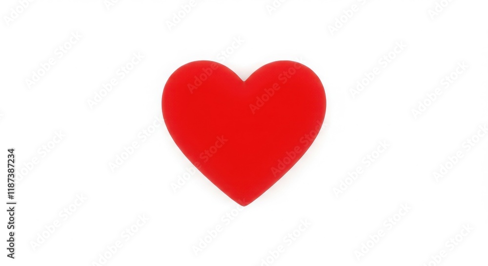 Shiny red 3D heart shape isolated on a clean white background Shiny red 3D heart shape isolated on a clean white background