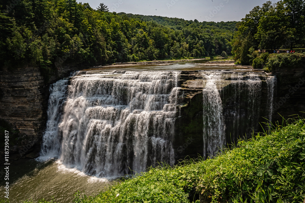 Waterfall at Letchworth State Park, New York Waterfall at Letchworth State Park, New York