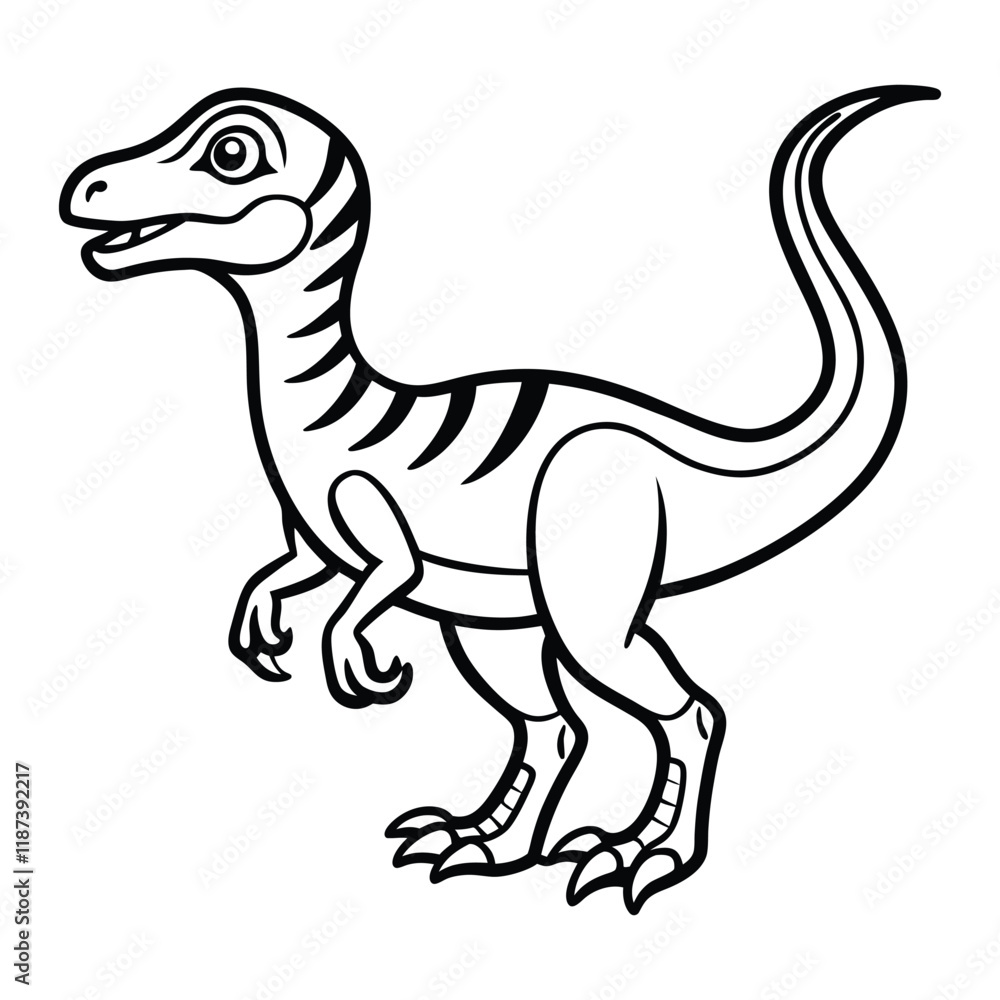 Elegant Velociraptor Line Art Elegant Velociraptor Line Art