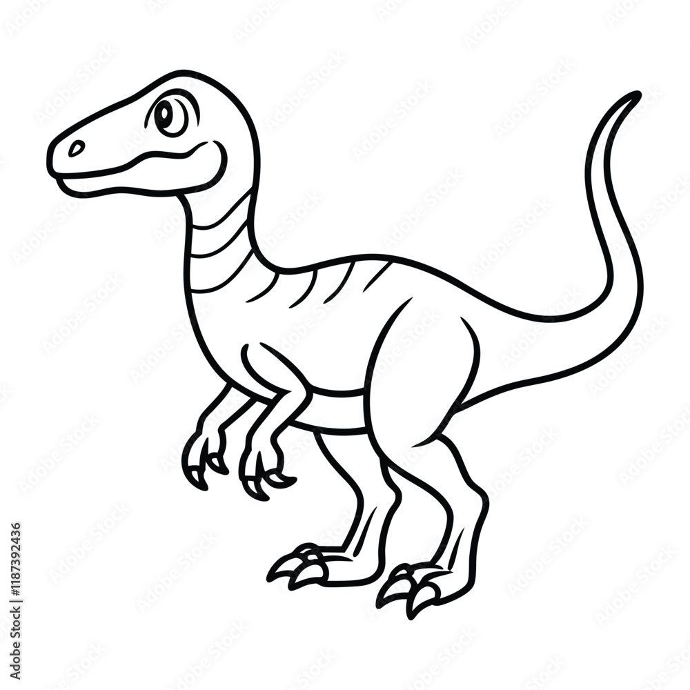 Obraz premium Elegant Velociraptor Line Art