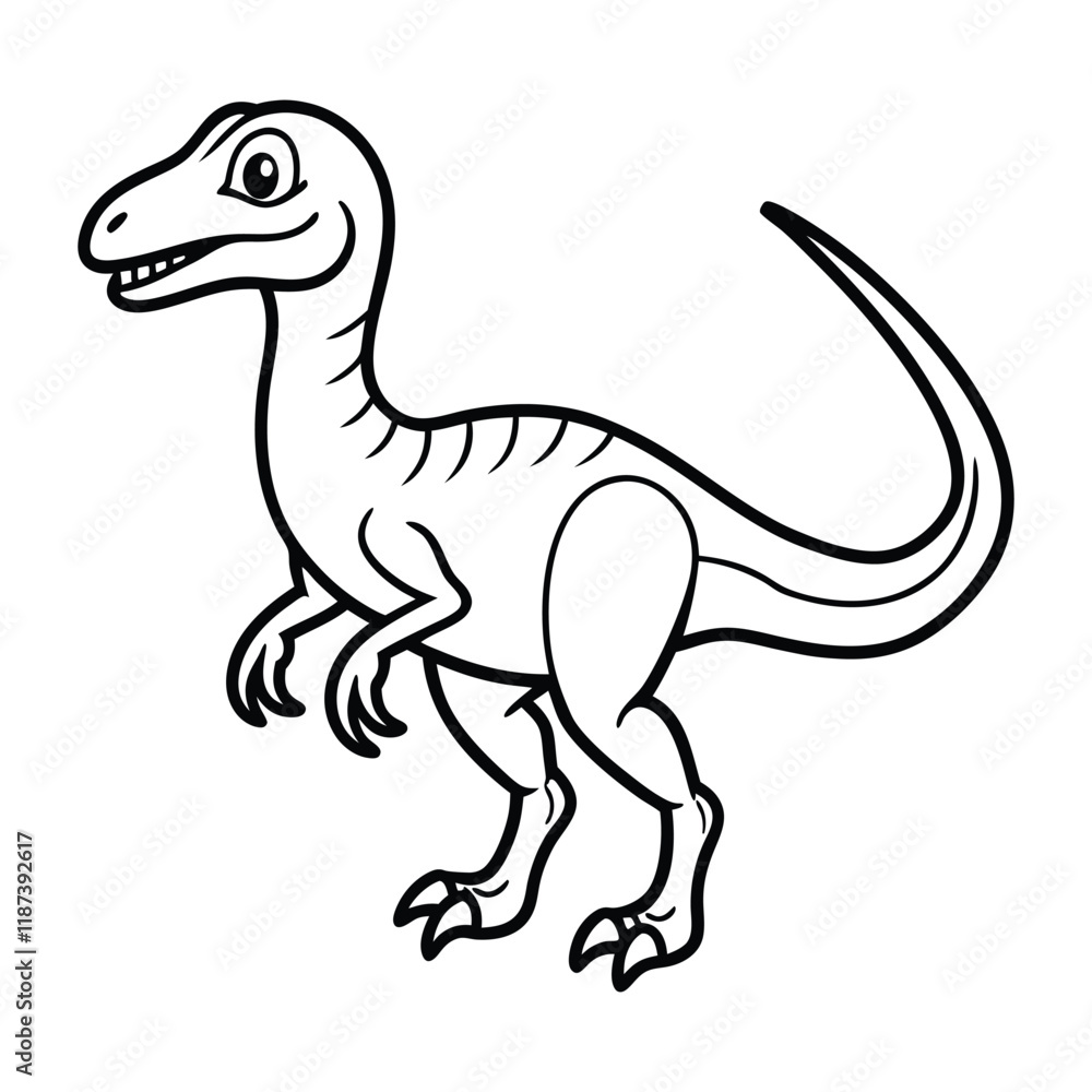 Obraz premium Elegant Velociraptor Line Art
