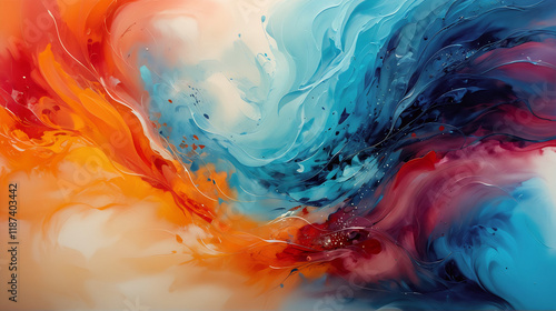 Vibrant Swirls in Abstract Painting for Modern Design Projects