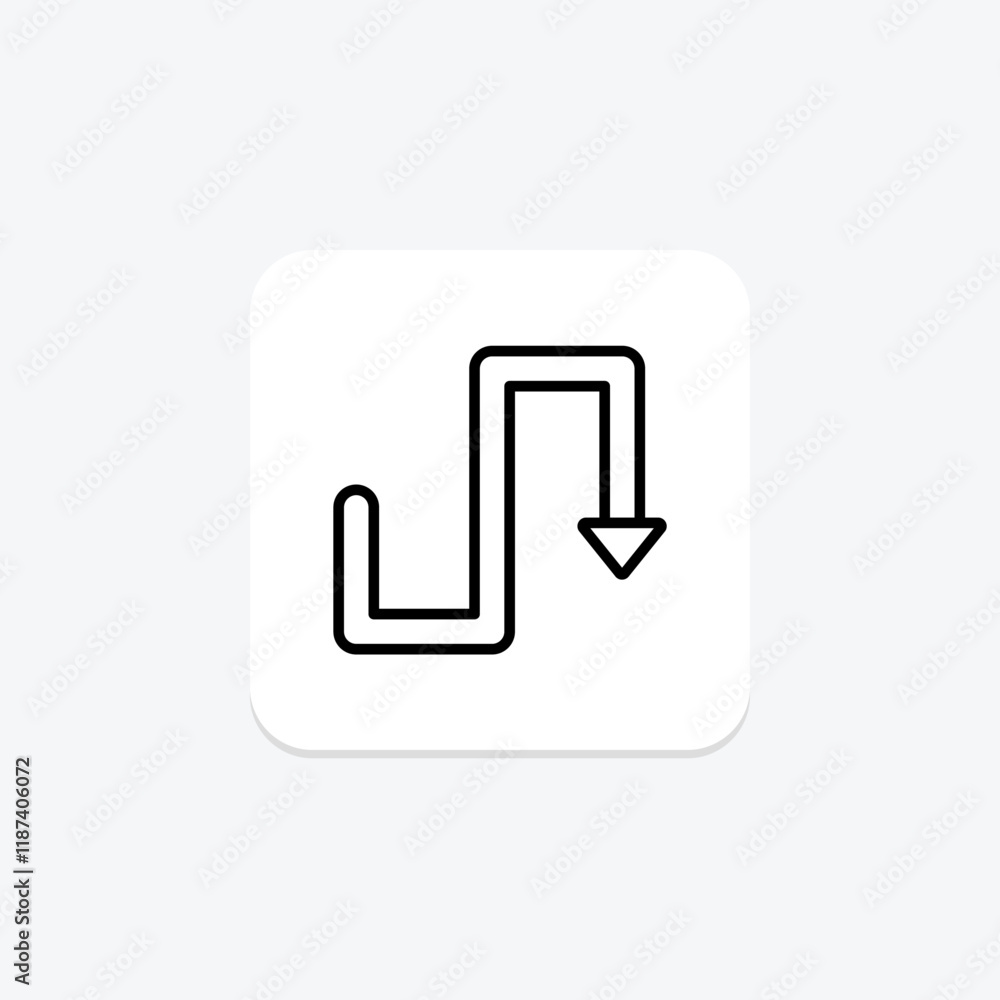 Zig Zag Route line icon , vector, pixel perfect, illustrator file Zig Zag Route line icon , vector, pixel perfect, illustrator file