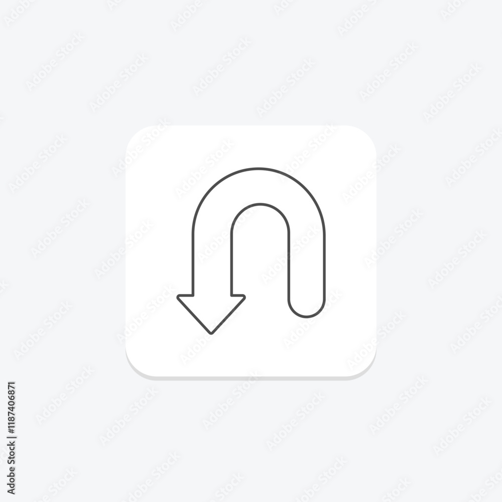 Back Down thinline icon , vector, pixel perfect, illustrator file Back Down thinline icon , vector, pixel perfect, illustrator file