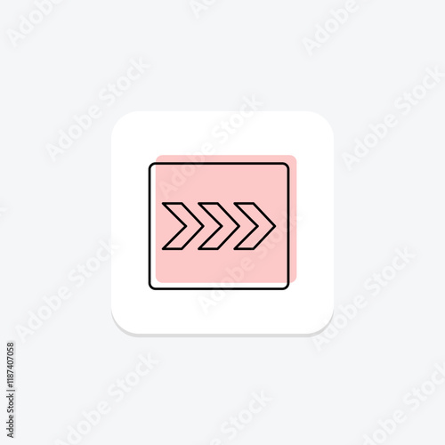 Chevron Right color shadow thinline icon , vector, pixel perfect, illustrator file