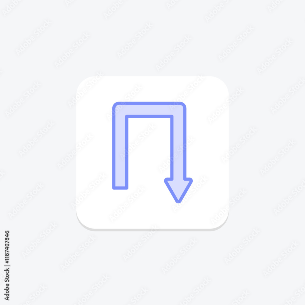 Turn Down duotone line icon , vector, pixel perfect, illustrator file Turn Down duotone line icon , vector, pixel perfect, illustrator file