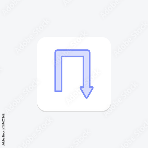 Turn Down duotone line icon , vector, pixel perfect, illustrator file