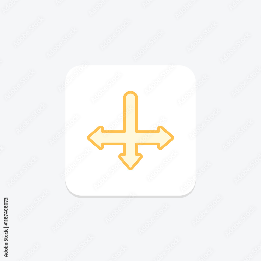 Fototapeta premium Divergence Down Arrow duotone line icon , vector, pixel perfect, illustrator file