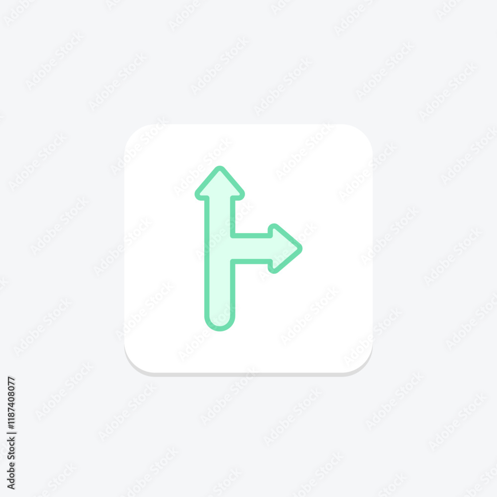 Up and Right duotone line icon , vector, pixel perfect, illustrator file Up and Right duotone line icon , vector, pixel perfect, illustrator file