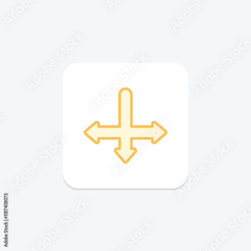 Divergence Down Arrow duotone line icon , vector, pixel perfect, illustrator file