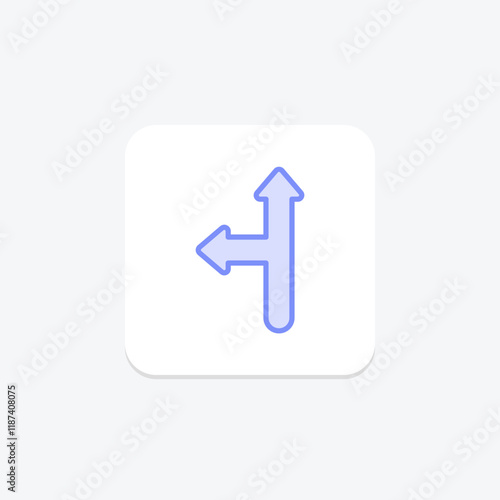 Up and Left duotone line icon , vector, pixel perfect, illustrator file