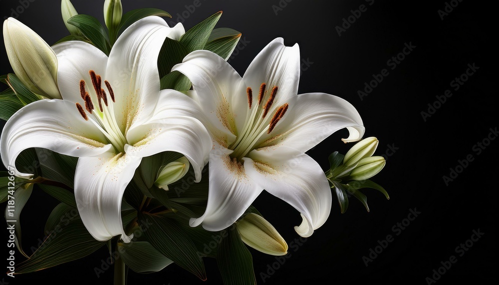 Fototapeta premium graceful white lily floral design