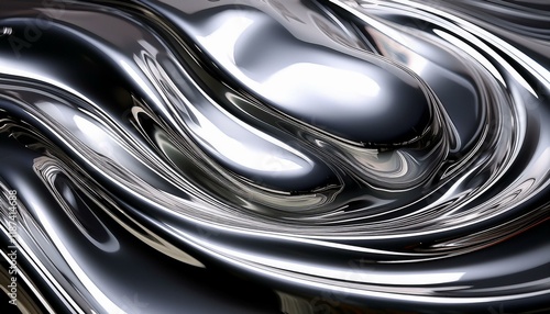 Wallpaper Mural metallic liquid chrome backdrop with glossy textures and flowing liquid like motion supplying a current and visually fascinating history for cutting-edge aesthetics Torontodigital.ca