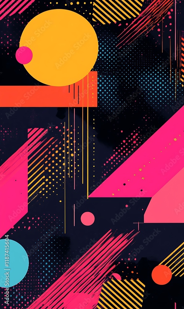 A Creative Backdrop of Bold and Soft Geometric Shapes on an Abstract Background with Dynamic Patterns A Creative Backdrop of Bold and Soft Geometric Shapes on an Abstract Background with Dynamic Patterns