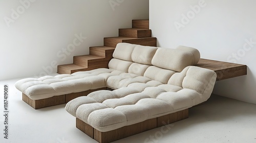 Sofa with a modular design, allowing for easy customization and reconfiguration  photo