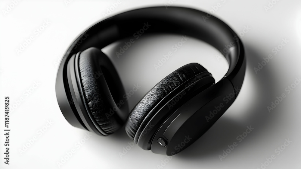 Wireless over-ear headphones with cushioned design and noise-canceling features for audio branding Wireless over-ear headphones with cushioned design and noise-canceling features for audio branding