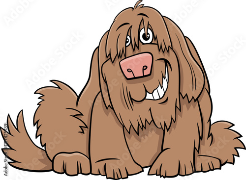 funny cartoon shaggy dog animal character
