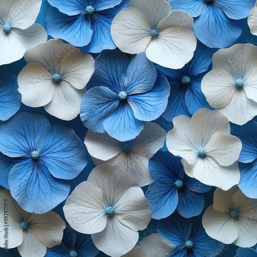 Wallpaper Mural A close-up shot of a bouquet of blue and white flowers, perfect for decorative or creative purposes Torontodigital.ca
