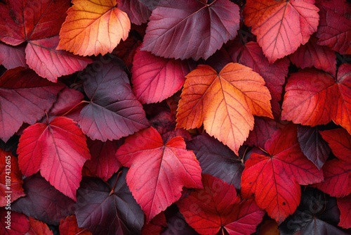 Wallpaper Mural A vibrant display of autumn leaves adorns a wall, perfect for decorating offices or homes Torontodigital.ca