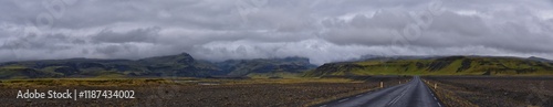 Icelandic South Coast landscape near Reynisfjara black volcanic sand beach near Vic at south coast of Iceland, Scandinavia, Europe