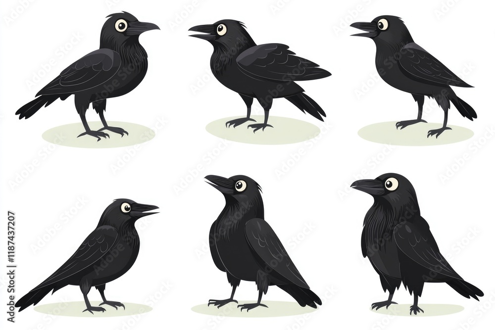A group of black birds perched on a white surface, possibly a table or a rock A group of black birds perched on a white surface, possibly a table or a rock