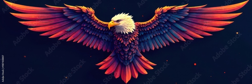 Obraz premium Geometric eagle design, bold lines and shapes , adult, simple