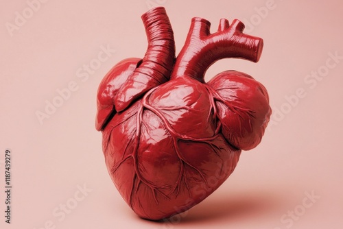 A detailed anatomical model of a human heart