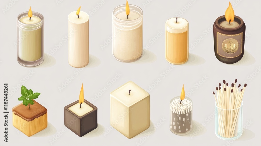 A collection of candles and ornate candlesticks arranged on a table A collection of candles and ornate candlesticks arranged on a table