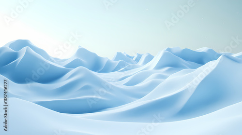 3d winter landscape with snowdrifts. Stardrift. Illustration photo