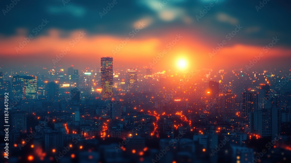 Fototapeta premium night city lights