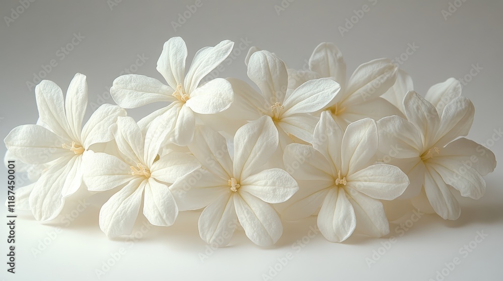 portrait of a jasmine flower close up isolated on a white backgroun portrait of a jasmine flower close up isolated on a white backgroun