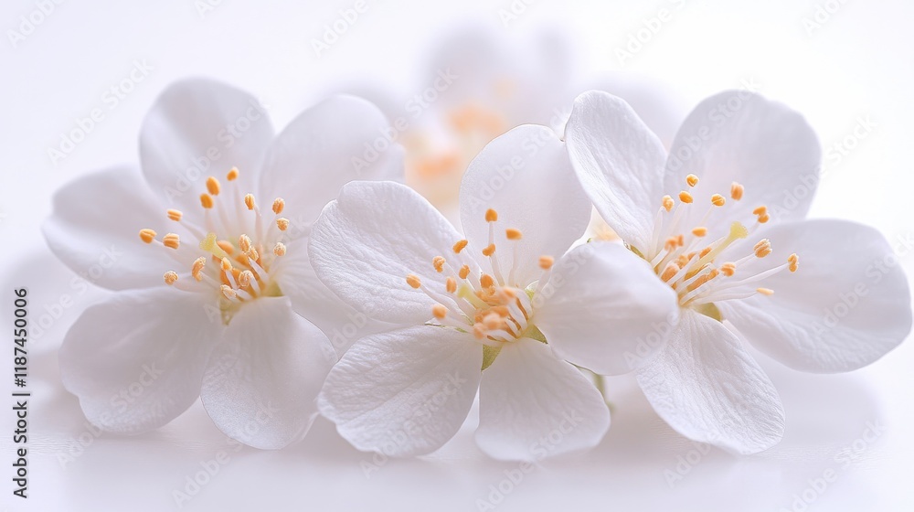 portrait of a jasmine flower close up isolated on a white backgroun portrait of a jasmine flower close up isolated on a white backgroun