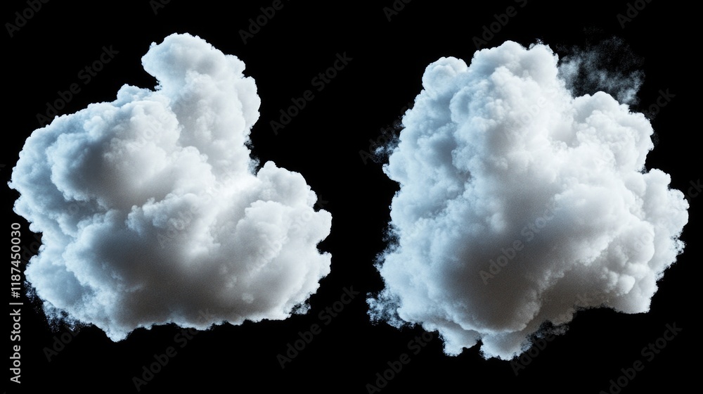 Two adjacent clouds in the sky, offering a sense of companionship and unity