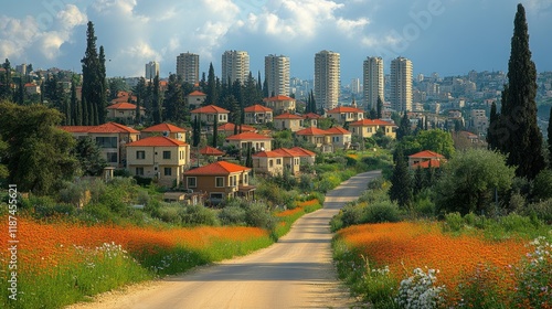 the city of metula in northern israel on the border with lebanon photo