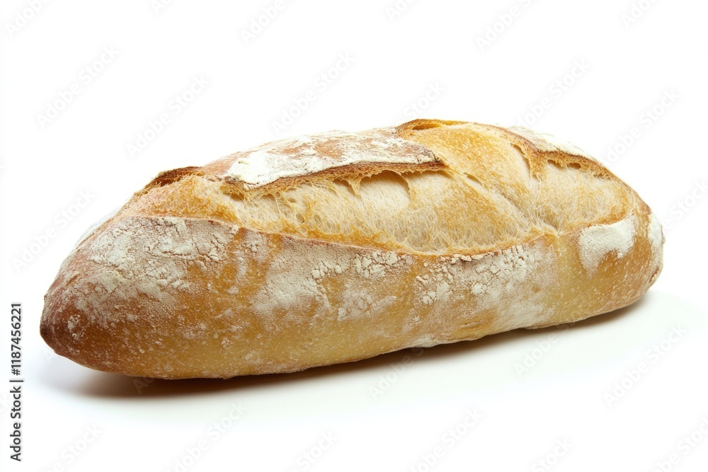 Fresh loaf of bread placed on a clean white surface Fresh loaf of bread placed on a clean white surface