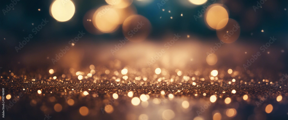 Naklejka premium Abstract Christmas Background Shiny Glitter With Defocused Lights In The Night