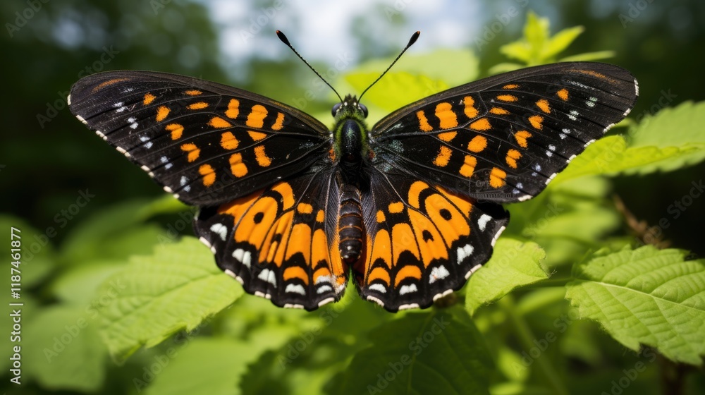 Baltimore Checkerspot Butterfly - Beautiful Insect with Orange and Green Wings in Macro Nature Photography Baltimore Checkerspot Butterfly - Beautiful Insect with Orange and Green Wings in Macro Nature Photography