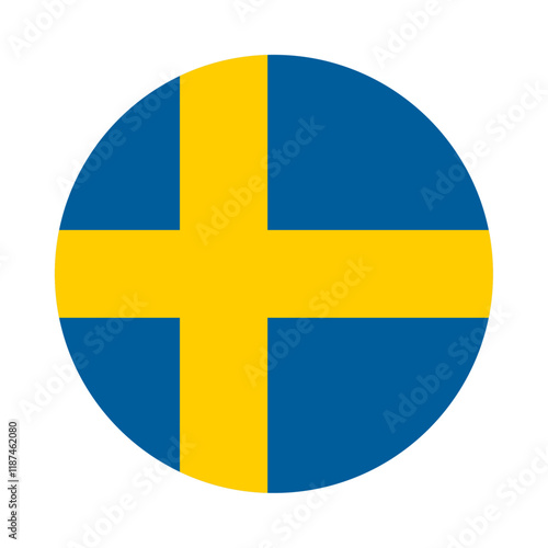 Round Sweden flag icon