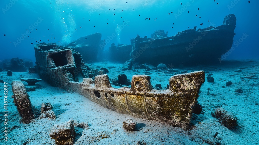 Underwater archaeology revealing shipwrecks maritime trade relics preserved in the depths of the ocean Underwater archaeology revealing shipwrecks maritime trade relics preserved in the depths of the ocean