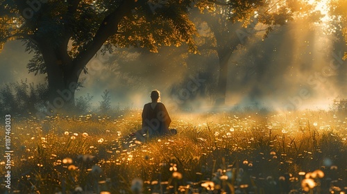 medition concept in digital art style	