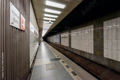 A station on line C of the Prague Metro on section I. C between the stations Prazskeho povstani and Budejovicka in the Pankracka plan area. It was one of the first to open, on May 9, 1974. photo