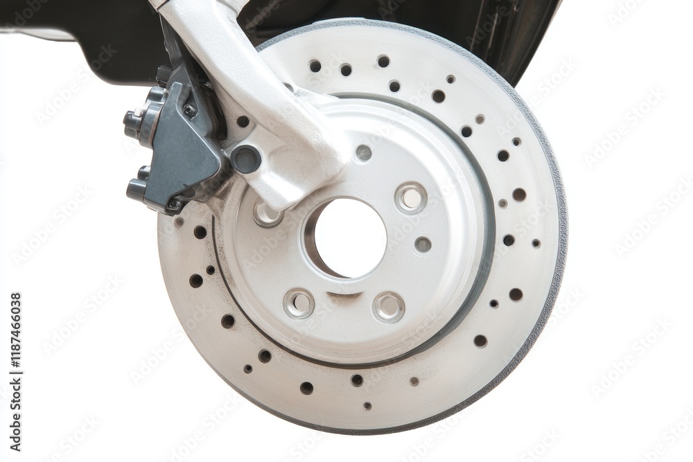 A close-up shot of a motorcycle brake system