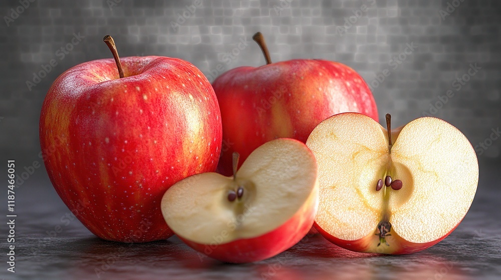 Fresh Apple Isolated on Transparent Background for Creative Use
