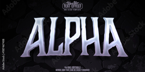 Alpha editable text effect, customizable wolf and horror 3d font style