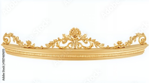 Elegant Gold Ornate Cornice Molding: Architectural Detail photo