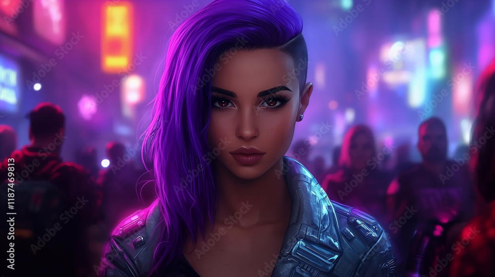 Game Concept: Nightclub Scene Character Portrait - Cyberpunk NPC Design Game Concept: Nightclub Scene Character Portrait - Cyberpunk NPC Design